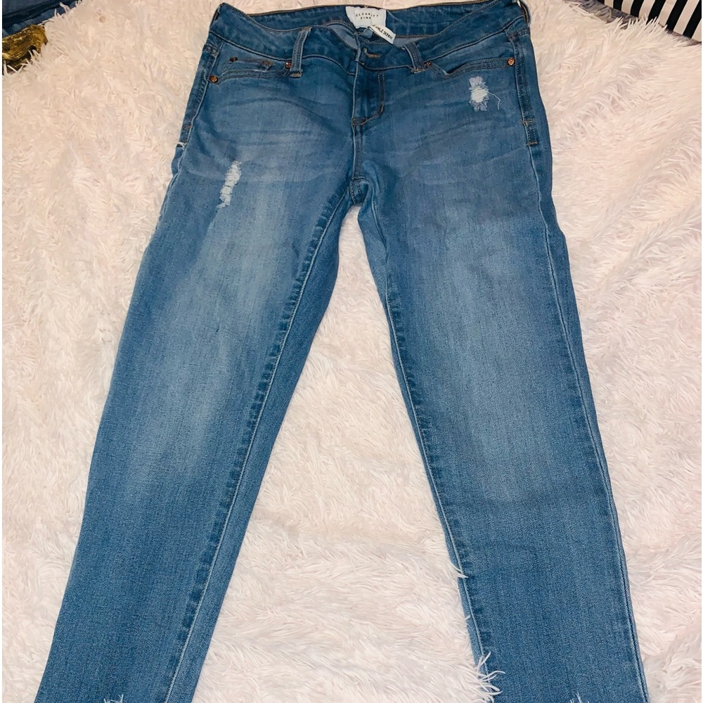 Celebrity pink mid ankle skinny jeans